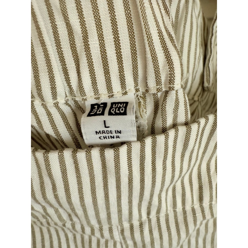 Uniqlo Striped Jumpsuit Overalls Wide Leg Square Neck Casual Everyday Chic L - Picture 6 of 6